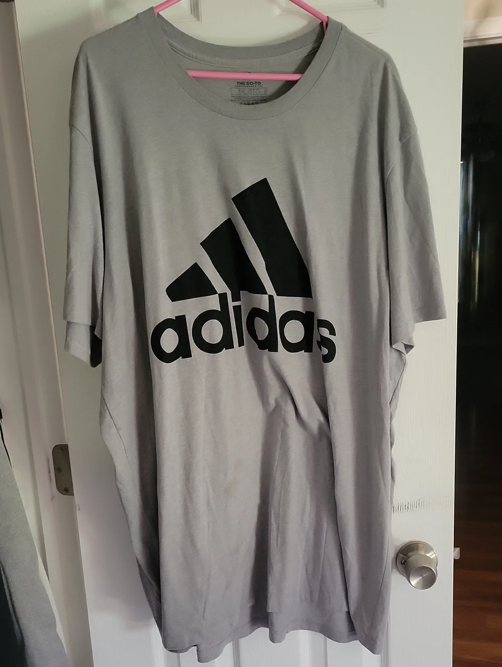 adidas Gray Short Sleeve Tee with Black Logo